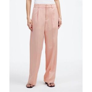 NWT Madewell Slouchy Straight Pants in Drapey Twill Pale Blush Pink